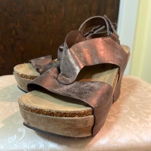 Bronze metallic Pierre Dumas wedges size 7.5